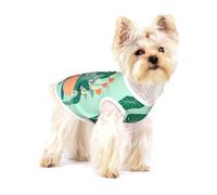 Indoor Cartoon Potted Green Plants Large Stretchy Dog T-Shirts Soft Cool Sleeveless Stripe Vests Breathable Clothes for Puppy Kitty Cats Small.