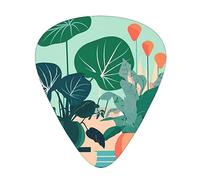 Indoor cartoon potted green plants Print Guitar Picks 12 Pack - Thin Medium Heavy Plectrums for Acoustic Guitar Bass Electric Guitar