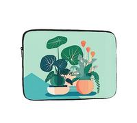 Indoor Cartoon Potted Green Plants Print Laptop Case – Lightweight Computer Sleeve, Fits 10 inch 10-17 Inch Laptops, Perfect for Business Travel