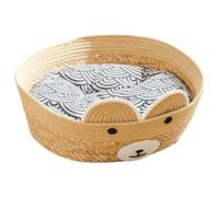 Indoor Cat Bed - Washable Breathable Fabric Japanese Decoration for Cats in Sleeping Cave Style | for Puppies and Kittens, Indoors, Porches, Balconies, Gardens