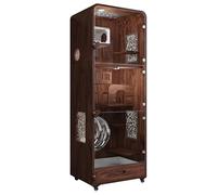 Indoor Cat Cabinet Cage Villa Wood Black Walnut Aluminum Cat House