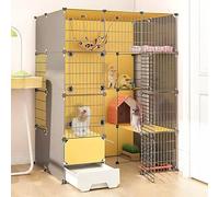 Indoor Cat Cage, Cat Enclosure, Detachable Metal Kennel, DIY Metal Cat Cage with Enclosed Litter Box with Platform, Large Exercise Place Ideal for 1-2 Cats, Bunny, Chinchilla, Squirrel ( Size : 111*95
