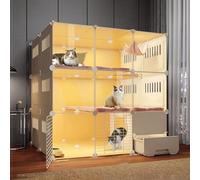 Indoor Cat Cage, Collapsible Pet Enclosure, Easy Assembly Small Animal Cage with Litter Box, Suitable for Indoor and Outdoor Use