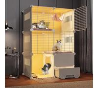 Indoor Cat Cage, Collapsible Pet Enclosure, Easy Assembly Small Animal Cage with Litter Box, Suitable for Indoor and Outdoor Use