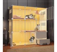Indoor Cat Cage, Collapsible Pet Enclosure, Easy Assembly Small Animal Cage with Litter Box, Suitable for Indoor and Outdoor Use