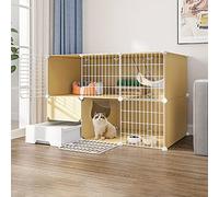 Indoor Cat Cage, Detachable Metal Enclosure for Small Animals, Ideal Exercise Place for 1-3 Cats