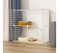 Indoor Cat Cage, Detachable Wire Mesh, Foldable Small Animal Cage for Ferrets and Chinchillas, Large Space Design for Balcony or Cattery