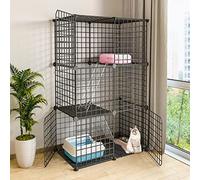 Indoor Cat Cage DIY Detachable Metal Wire Fence Large Playpen for Safe Play