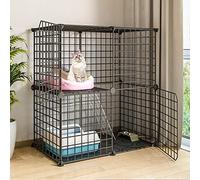 Indoor Cat Cage DIY Detachable Metal Wire Fence Large Playpen for Safe Play