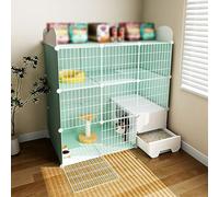 Indoor Cat Cage Enclosure with Litter Box and Storage Rack, Three-Tier DIY Pet Playpen for Small Animals, Suitable for Puppies, Ferrets, Rabbits, and Hedgehogs