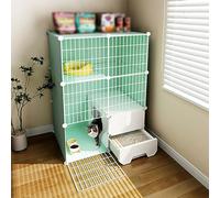 Indoor Cat Cage Enclosure with Litter Box and Storage Rack, Three-Tier DIY Pet Playpen for Small Animals, Suitable for Puppies, Ferrets, Rabbits, and Hedgehogs
