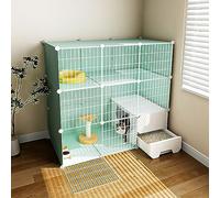 Indoor Cat Cage Enclosure with Litter Box and Storage Rack, Three-Tier DIY Pet Playpen for Small Animals, Suitable for Puppies, Ferrets, Rabbits, and Hedgehogs