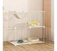 Indoor Cat Cage Home Cat House Cat Carrier Metal Wire Easy To Assemble Cat Fence Suitable For One Or Two Cats Guinea Pig Cage Dog Cage Balcony Cat House (Color : White, Size : 75x39x75cm/29.