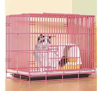 Indoor Cat Cage Home Foldable Wire Cat House Travel Camping Easy To Carry Cat Fence Suitable For One Or Two Cats Guinea Pig Cage Dog Cage Cat Carrier (Pink 60x42x50cm/23.6x16.5x19.7in)