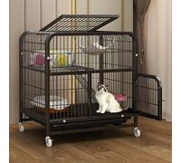 Indoor Cat Cage Kitten Cage House Cat Enclosure Pet Playpen, with Encryption Mesh Pad, Square Tube Reinforcement(Black,71x55x75cm)