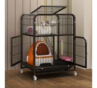 Indoor Cat Cage Kitten Cage House Cat Enclosure Pet Playpen, with Encryption Mesh Pad, Square Tube Reinforcement(Black,71x55x95cm)