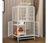 Indoor Cat Cage Kitten Cage House Cat Enclosure Pet Playpen, with Encryption Mesh Pad, Square Tube Reinforcement(White,71x55x126cm)