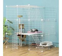 Indoor Cat Cage - Large Cat Cage Pet Kennel Kitten Cage Cat Outdoor Enclosure Metal Cat House Indoor DIY Cat Playpen Sturdy Easy to Clean Detachable Exercise Place Ideal for 2-5 Cat