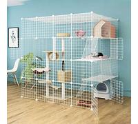 Indoor Cat Cage - Large Cat Cage Pet Kennel Kitten Cage Cat Outdoor Enclosure Metal Cat House Indoor DIY Cat Playpen Sturdy Easy to Clean Detachable Exercise Place Ideal for 2-5 Cat
