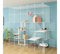 Indoor Cat Cage - Large Cat Cage Pet Kennel Kitten Cage Cat Outdoor Enclosure Metal Cat House Indoor DIY Cat Playpen Sturdy Easy to Clean Detachable Exercise Place Ideal for 2-5 Cat