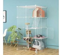 Indoor Cat Cage - Large Cat Cage Pet Kennel Kitten Cage Cat Outdoor Enclosure Metal Cat House Indoor DIY Cat Playpen Sturdy Easy to Clean Detachable Exercise Place Ideal for 2-5 Cat