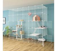 Indoor Cat Cage - Large Cat Cage Pet Kennel Kitten Cage Cat Outdoor Enclosure Metal Cat House Indoor DIY Cat Playpen Sturdy Easy to Clean Detachable Exercise Place Ideal for 2-5 Cat