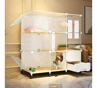 Indoor Cat Cage - Large Detachable Metal Wire Kennel for Cats and Puppies, Perfect for Home Use