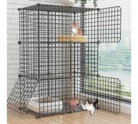 Indoor Cat Cage - Large Exercise Space for Cats and Small Pets, Strong and Durable Wire Design, Easy to Clean, Suitable for Ferrets, Guinea Pigs, and Outdoor Use