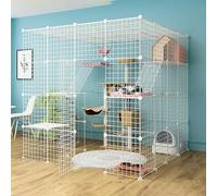 Indoor Cat Cage - Large Pet Kennel with Detachable Design for Easy Cleaning, Ideal for Multiple Cats Play and Exercise