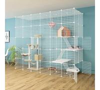 Indoor Cat Cage - Large Pet Kennel with Detachable Design for Easy Cleaning, Ideal for Multiple Cats Play and Exercise