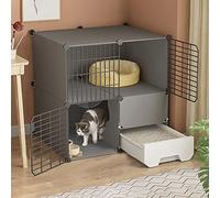 Indoor Cat Cage - Metal Anti-Jump House for Small Animals with Litter Tray Ideal for Cats, Rabbits and Chinchillas