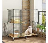 Indoor Cat Cage Metal Wire DIY Pet Enclosure Sturdy Durable Removable Fence for Cats and Small Animals