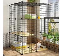 Indoor Cat Cage Metal Wire DIY Pet Enclosure Sturdy Durable Removable Fence for Cats and Small Animals