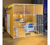 Indoor Cat Cage Playpen - Large Metal Wire Enclosure for Exercise, Rest & Easy Cleaning, Ideal for Multiple Cats, Detachable Design for Space-Saving