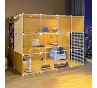 Indoor Cat Cage Playpen - Large Metal Wire Enclosure for Exercise, Rest & Easy Cleaning, Ideal for Multiple Cats, Detachable Design for Space-Saving