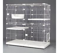 Indoor Cat Cage Playpen On Wheels - Large Metal Wire Enclosure For 1-4 Cats, Spacious Cat Kennel, Durable Cat Crate, Ideal For Indoor Use,C3-125 * 62.5 * 126cm