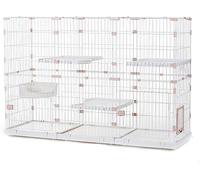 Indoor Cat Cage Playpen On Wheels - Large Metal Wire Enclosure For 1-4 Cats, Spacious Cat Kennel, Durable Cat Crate, Ideal For Indoor Use,C5-187.5 * 62.5 * 126cm
