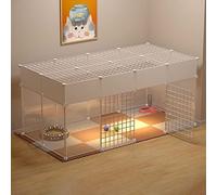 Indoor Cat Cage Playpen with Metal Crate, Detachable Exercise Enclosure for Cats, Small Dogs, & Ferrets, Large Space Ideal for 1-3 Pets