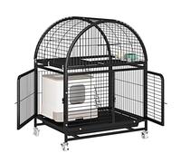 Indoor Cat Cage Playpen with Wheels - Spacious Enclosure for 1-2 Cats, Ferrets, Chinchillas, Rabbits, and Small Animals