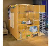 Indoor Cat Cage, Spacious Metal Wire Playpen for Safe Play & Rest, Ideal for Multiple Cats