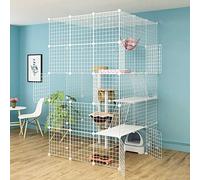 Indoor Cat Cage - Spacious Pet Kennel for Kittens, Sturdy Metal Enclosure with Easy Clean Detachable Design, Perfect DIY Playpen for Exercise and Play, Ideal for Multiple Cats