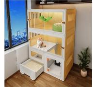 Indoor Cat Cage Villa, Luxury Two-Layer Three-Layer House with Litter Box, Durable Plastic Pet Home for Comfortable Living