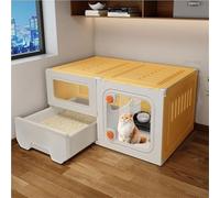Indoor Cat Cage Villa, Luxury Two-Layer Three-Layer House with Litter Box, Durable Plastic Pet Home for Comfortable Living