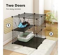 Indoor Cat Cage With Diy Design Indoor Cat Enclosure 70 Cm Black 70Cm