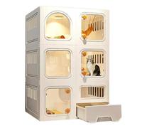 Indoor Cat Cage with Integrated Litter Box, Outdoor Enclosure, and Playpen for Safe, Fun Environment for Multiple Cats