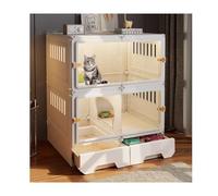 Indoor Cat Cage with Integrated Litter Box, Thickened Plastic & Resin Construction, Spacious DIY Cat Enclosure, Effortless Cleaning, Ventilated Design for Optimal Airflow, Simple Assembly Solution
