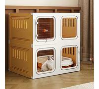 Indoor Cat Cage With Ladder, Litter Box, Scratching Post & Bed - Spacious Small Animal Enclosure For Kittens, Puppies, Guinea Pigs, Rabbits - Perfect Exercise Space For 1-2 Ca,71*46*71cm/28*18*28in