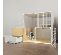 Indoor Cat Cage With Litter Box,2 Tier Cat Cages Indoor Large,Collapsible Pet Cages For Cats,6 Sizes,White-111 * 49 * 75cm-A