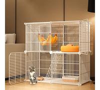 Indoor Cat Cage with Litter Box, 2 Tier Cat Cages Indoor Large, Pet Cages for Cats, Cat Playpen Easy to Assemble Cattery, Pet Playpen, Large Exercise Place Ideal for 1-3 Cat (Color :