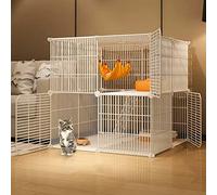 Indoor Cat Cage with Litter Box, 2 Tier Cat Cages Indoor Large, Pet Cages for Cats, Cat Playpen Easy to Assemble Cattery, Pet Playpen, Large Exercise Place Ideal for 1-3 Cat (Color :